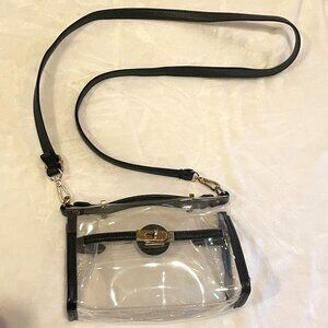 CLEAR / BLACK CROSSBODY PURSE